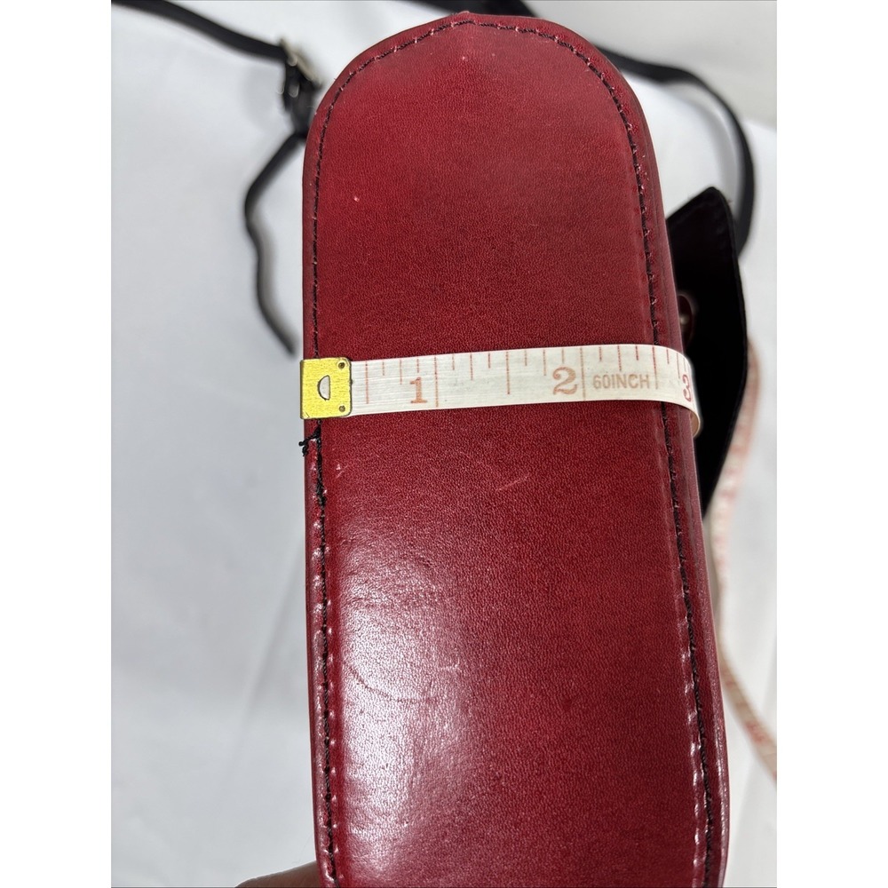 Vera Pelle Genuine Leather Made in Italy Colorblock Red/Black Crossbody Bag RARE - Picture 15 of 15